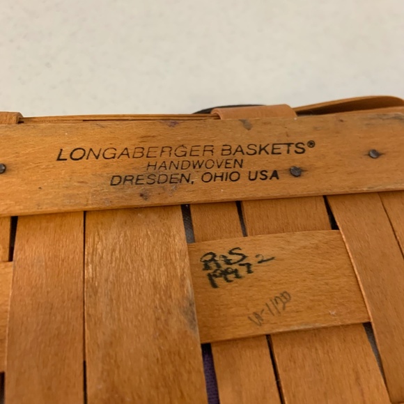 Vintage Longaberger Fruit Print Fabric Lined 9" Squared Basket - Picture 11 of 13